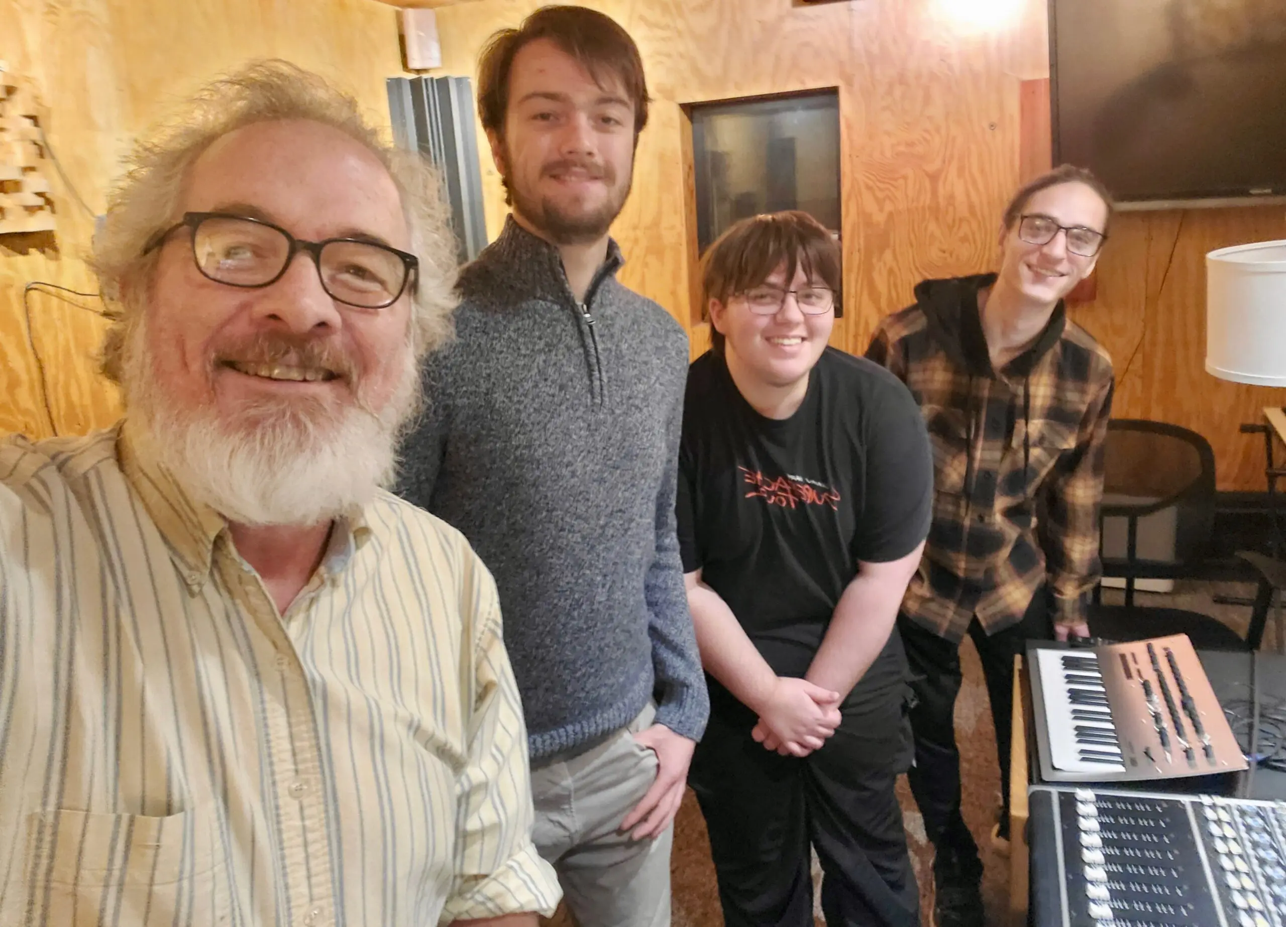 SUNY Oneonta Audio Arts Interns Ethan, Em, and Michael